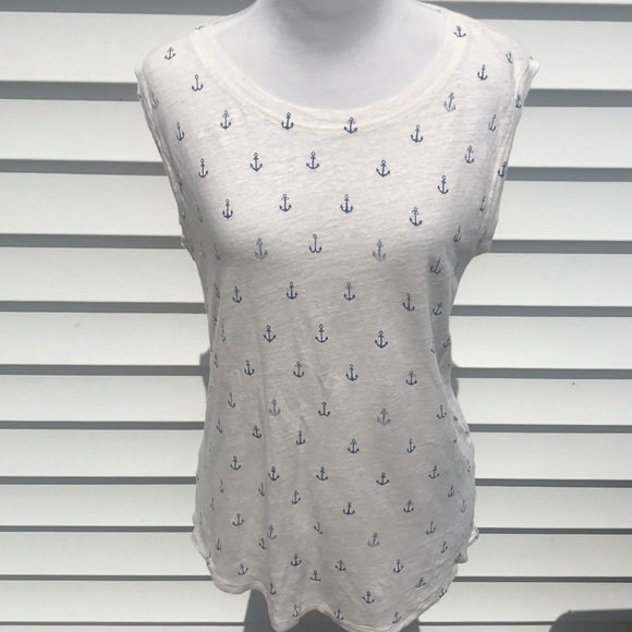 J. Crew linen anchor top super cute - Picture 2 of 6